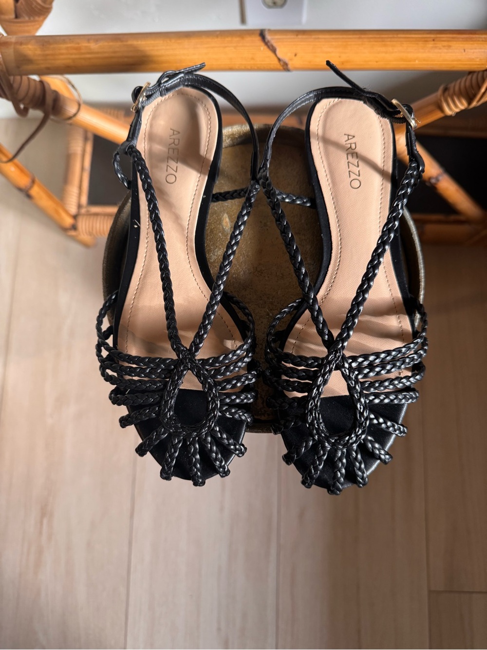 Arezzo Paola Black Flat Sandals